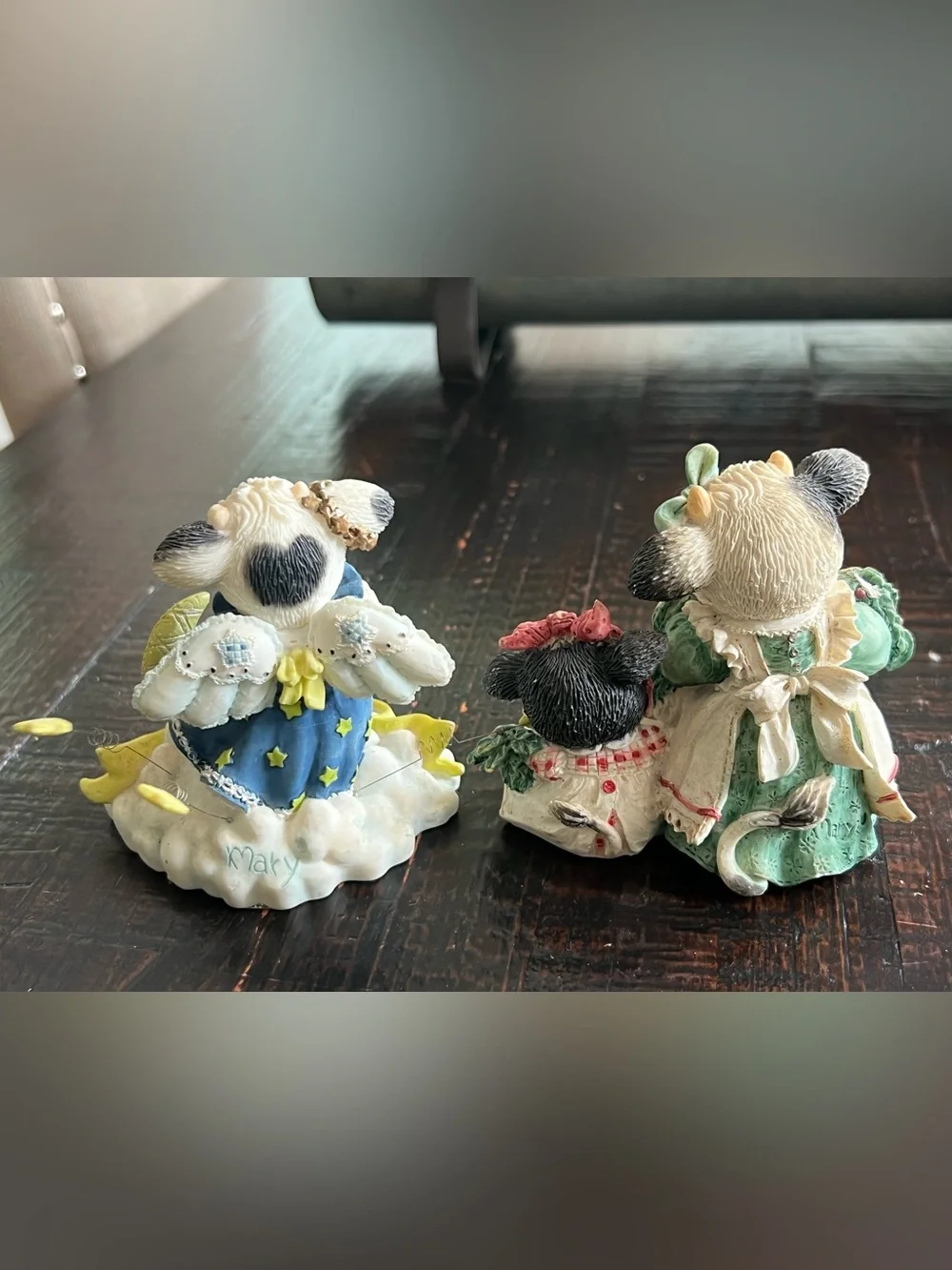 Vintage Enesco Mary's Moo Moos Christmas & Winter Figurine Lot of 5